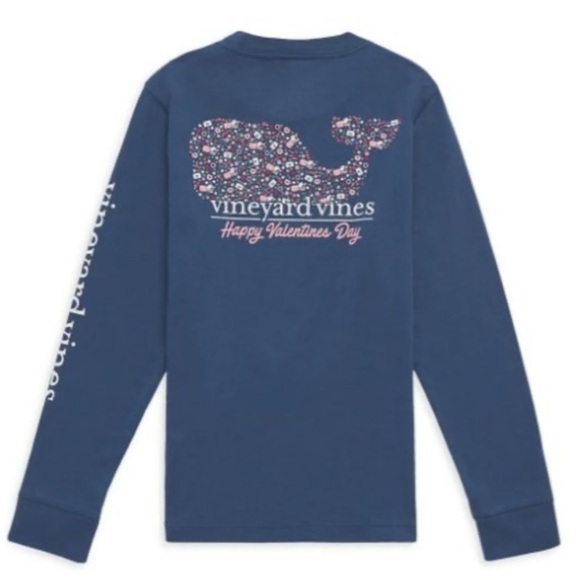 New Vineyard Vines Boys Whale of a Valentine’s Day Long Sleeve Tee large - Picture 1 of 2